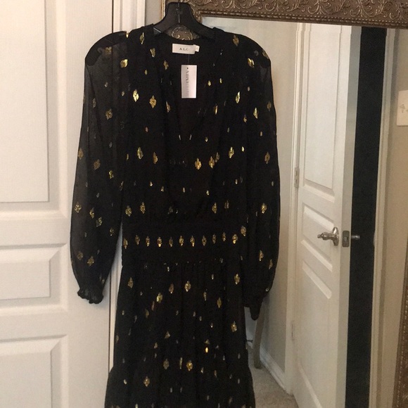 alc black and gold dress